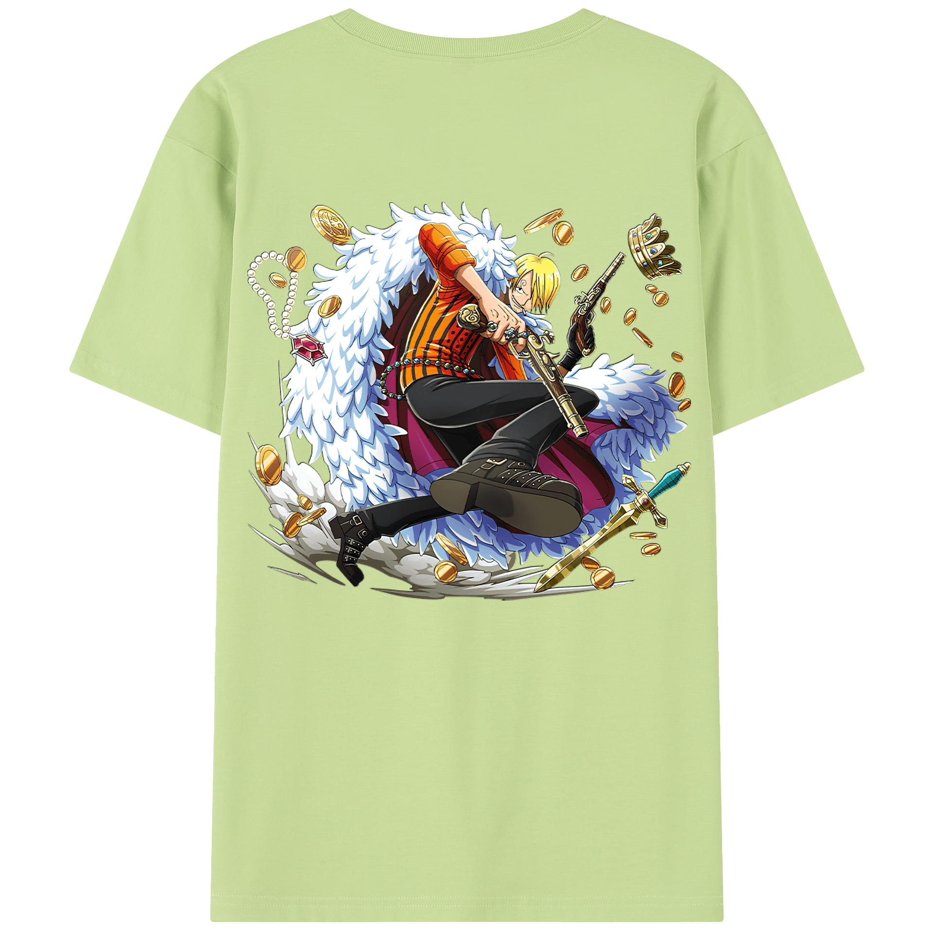 ワンピース サンジ ONE PIECE Sanji 綿100％半袖Tシャツ（背面プリント）